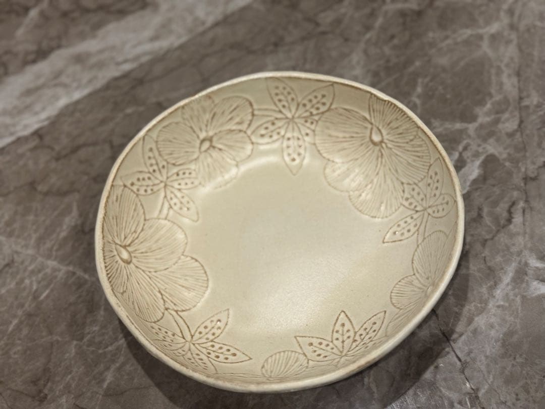 【お値下げ】わかさま陶芸　青緑色円形ボウル皿・クリーム色皿・取り皿5点セット