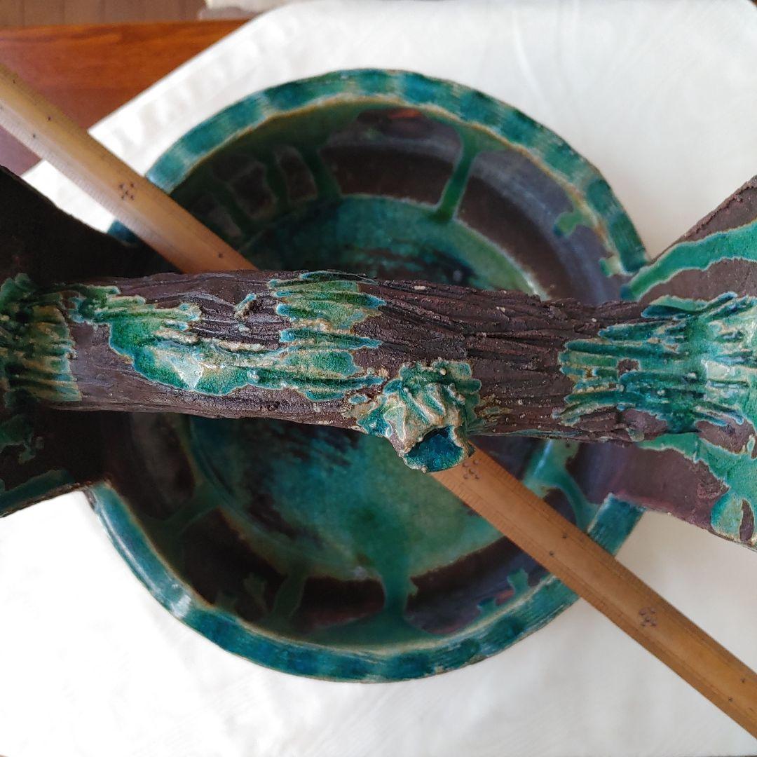 花器　置物　装飾品　手桶デザイン昭和ヴィンテージ　骨董品　益子焼