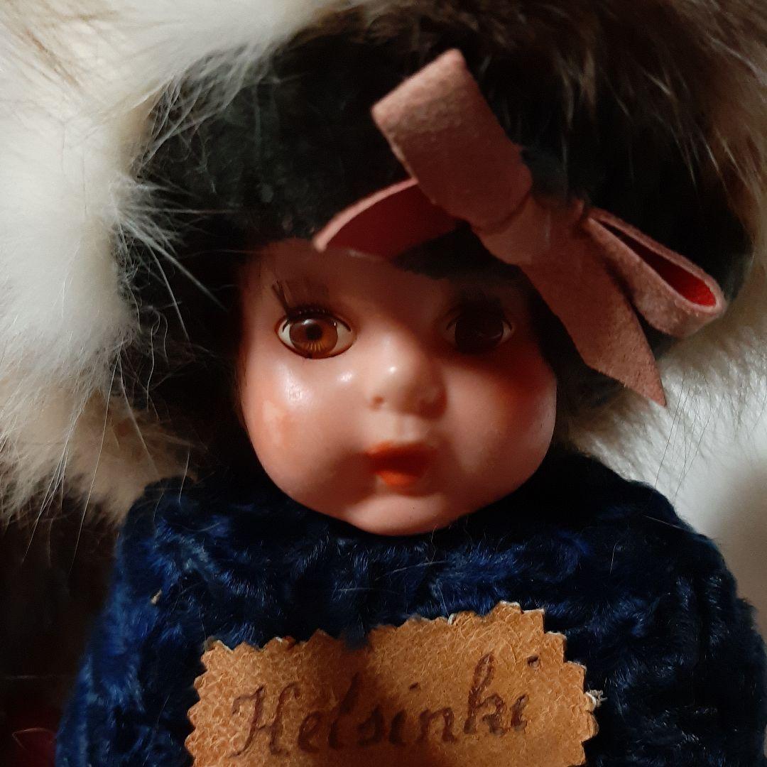 アンティーク●2体セット●エスキモー人形Helsinkiハンドメイドフィンランド