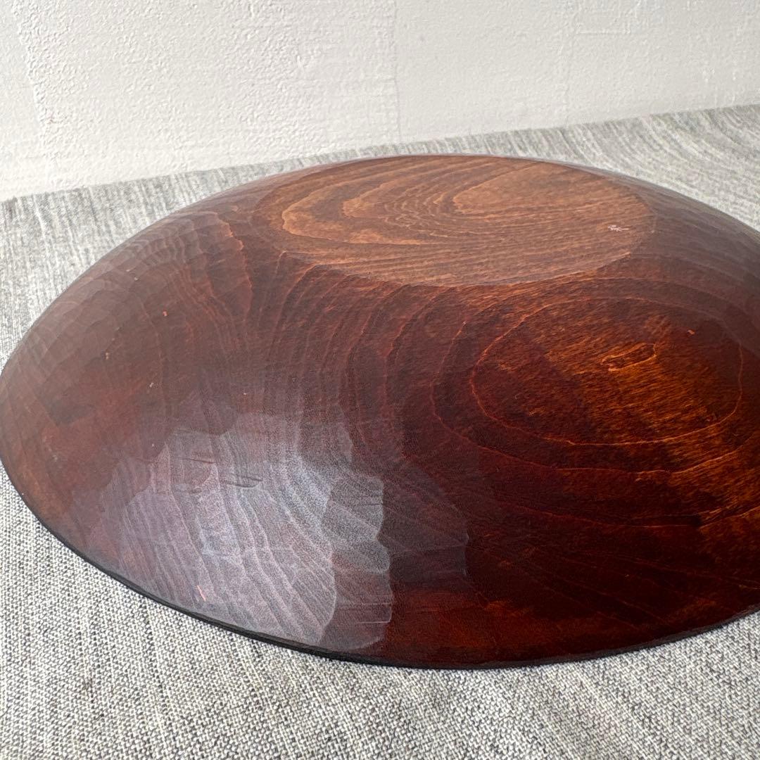 木工作家 銘あり 大皿 鑿跡 名栗 なぐり ウッドボウル 木製