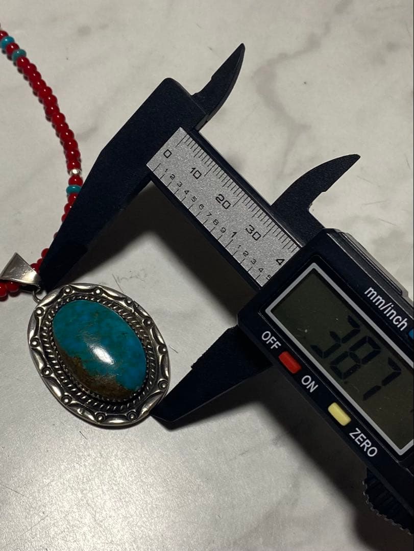 ターコイズ ホワイトハーツ ネックレス STERLING 50cm インディアン
