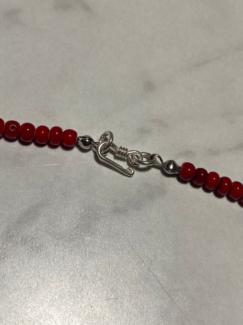ターコイズ ホワイトハーツ ネックレス STERLING 50cm インディアン