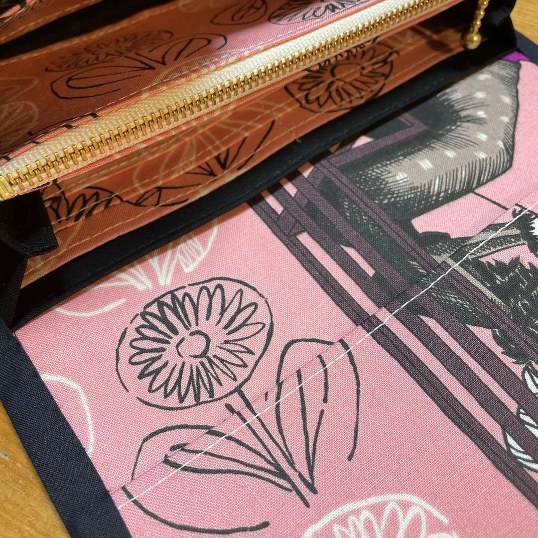 長財布　やりくり財布　ハンドメイド　アレキサンダーヘンリー