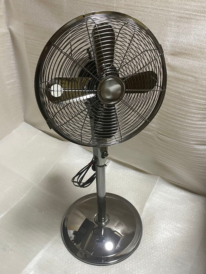 山善 メタル 扇風機 リビングファン ガンメタリック レトロ アンティーク 美品