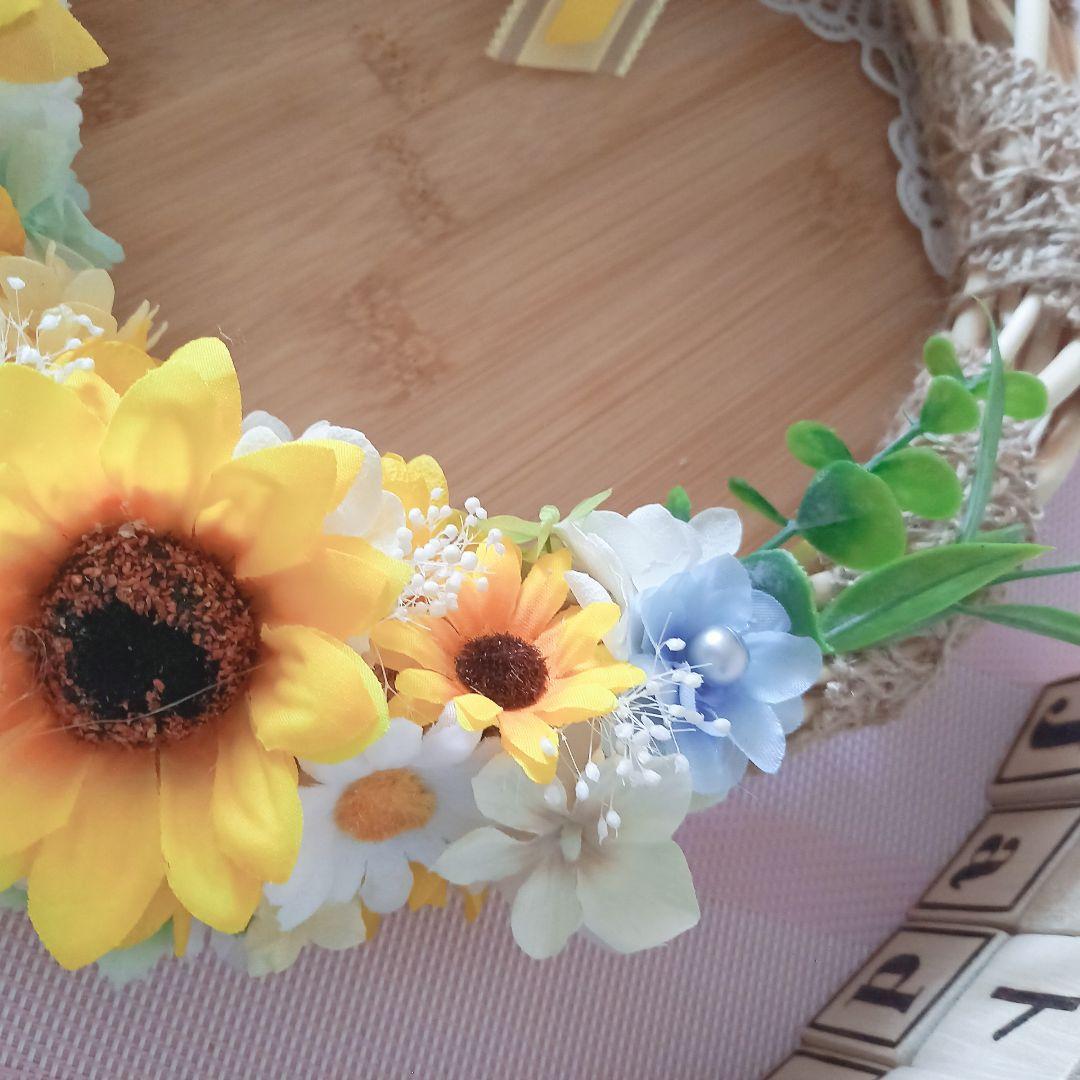 No100  元気いっぱい向日葵⸜❤︎⸝‍フラワーリース❁*。