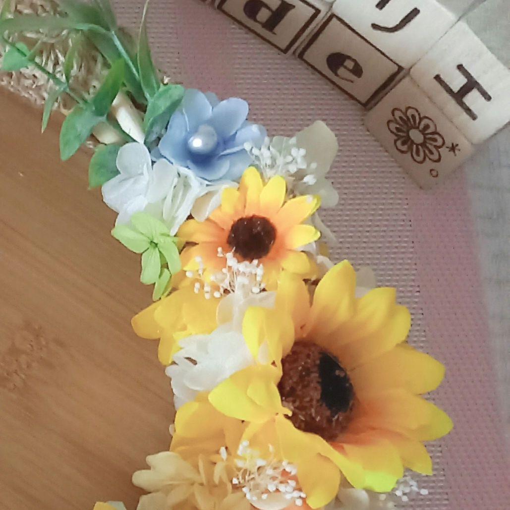 No100  元気いっぱい向日葵⸜❤︎⸝‍フラワーリース❁*。