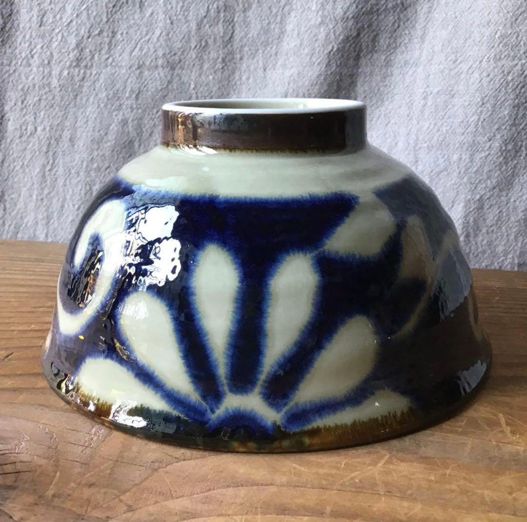 ららです。新品美濃焼　琉球瑠璃唐草麺鉢2枚・ヌキ琉球麺鉢3枚