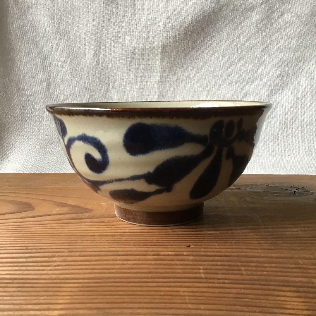 ららです。新品美濃焼　琉球瑠璃唐草麺鉢2枚・ヌキ琉球麺鉢3枚