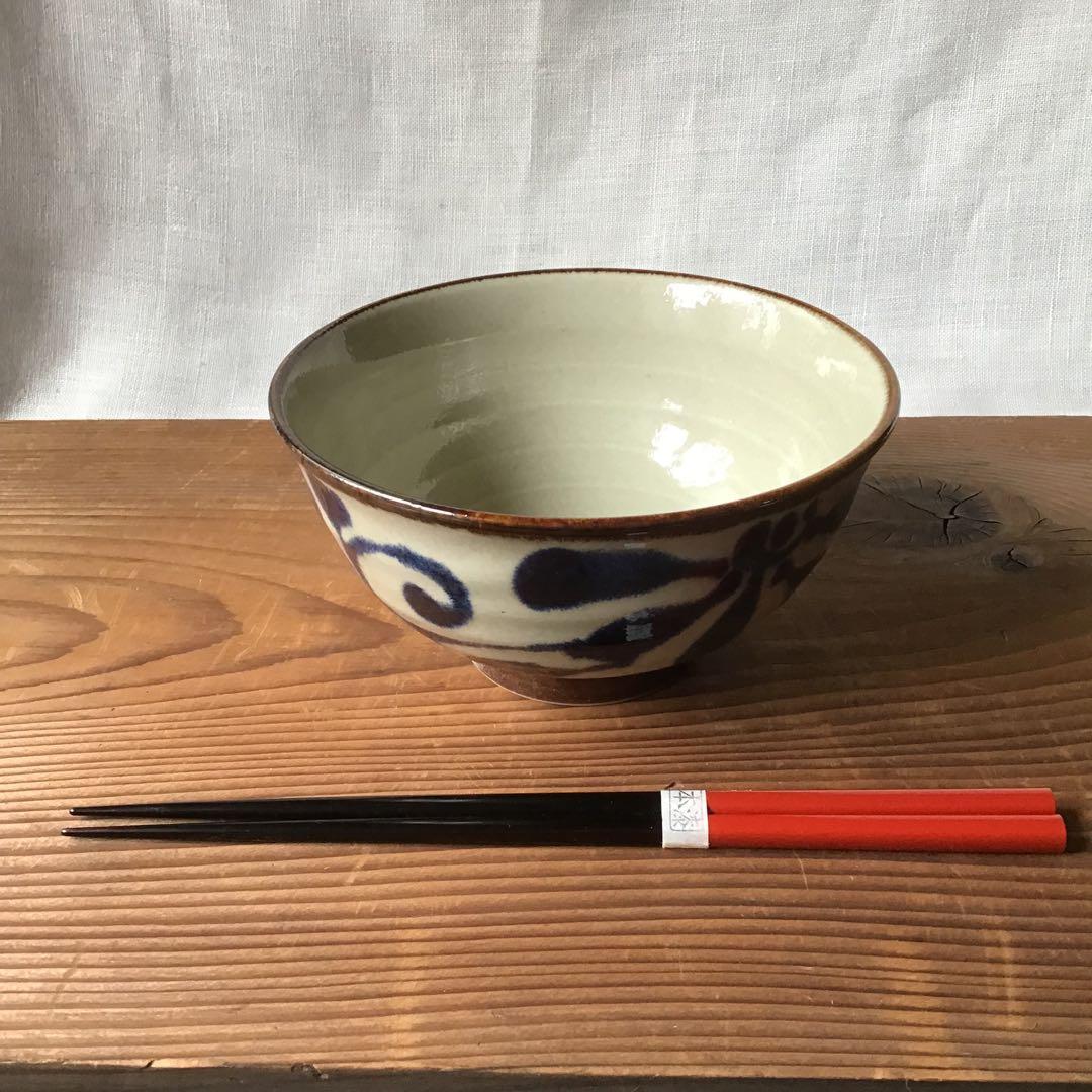ららです。新品美濃焼　琉球瑠璃唐草麺鉢2枚・ヌキ琉球麺鉢3枚