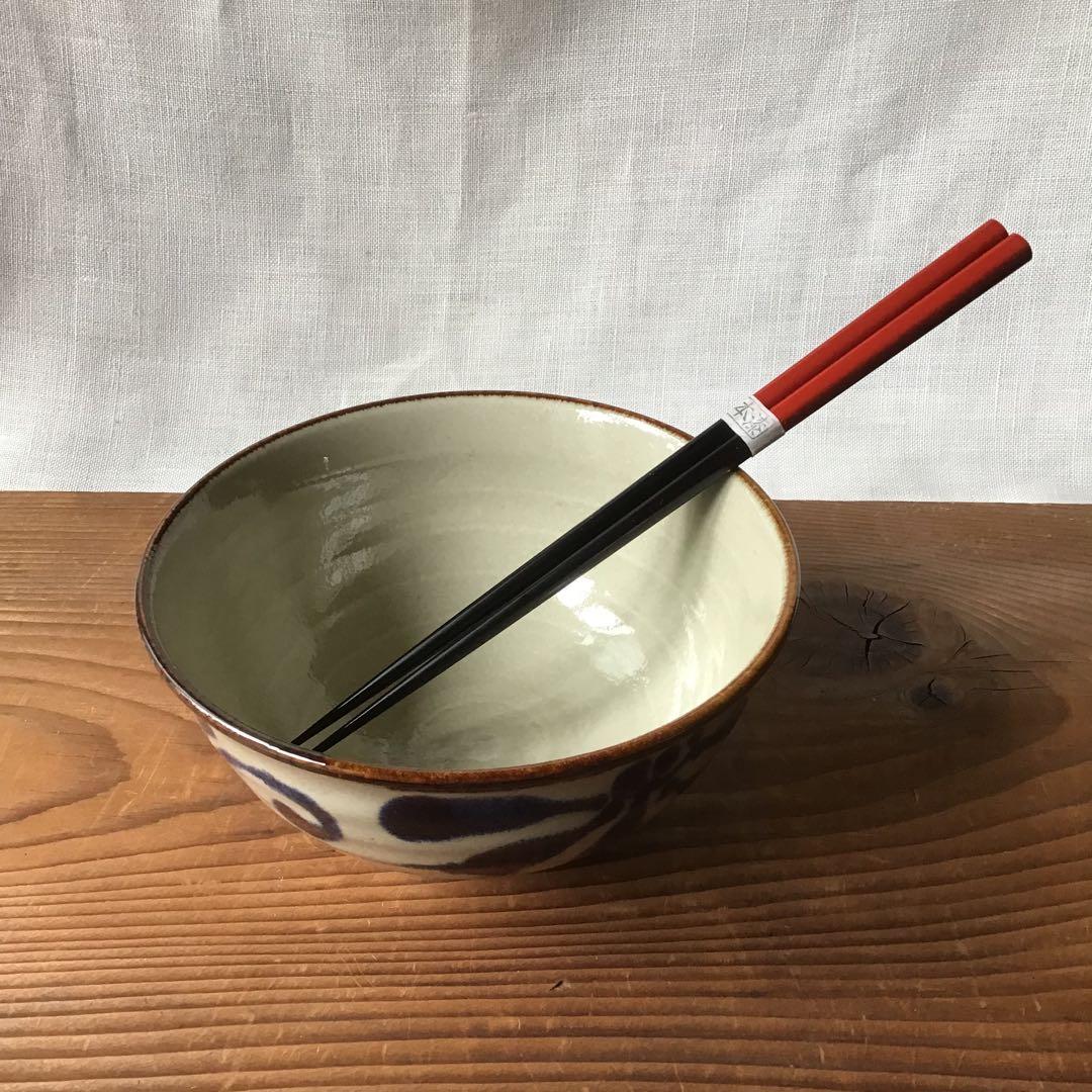 ららです。新品美濃焼　琉球瑠璃唐草麺鉢2枚・ヌキ琉球麺鉢3枚