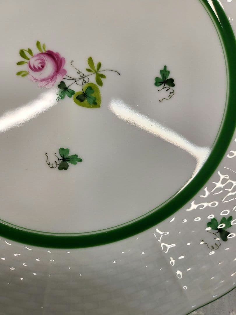 未使用近✨ヘレンド ウィーンの薔薇 プレート 中皿 ピンク ローズ 23cm②