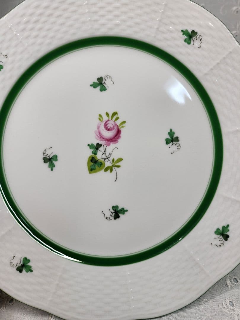 未使用近✨ヘレンド ウィーンの薔薇 プレート 中皿 ピンク ローズ 23cm②