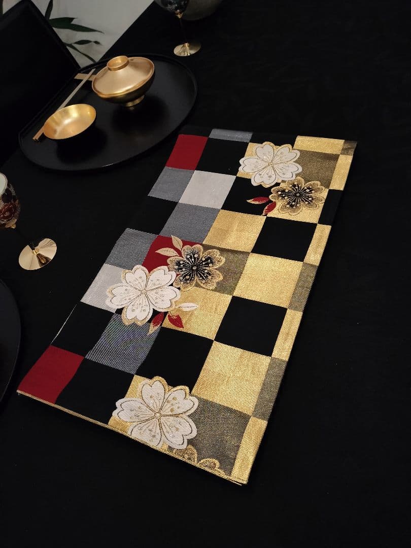 A651★逸品‼️豪華刺繍‼️ひな祭り‼️袋帯正絹テーブルランナー2m16cm