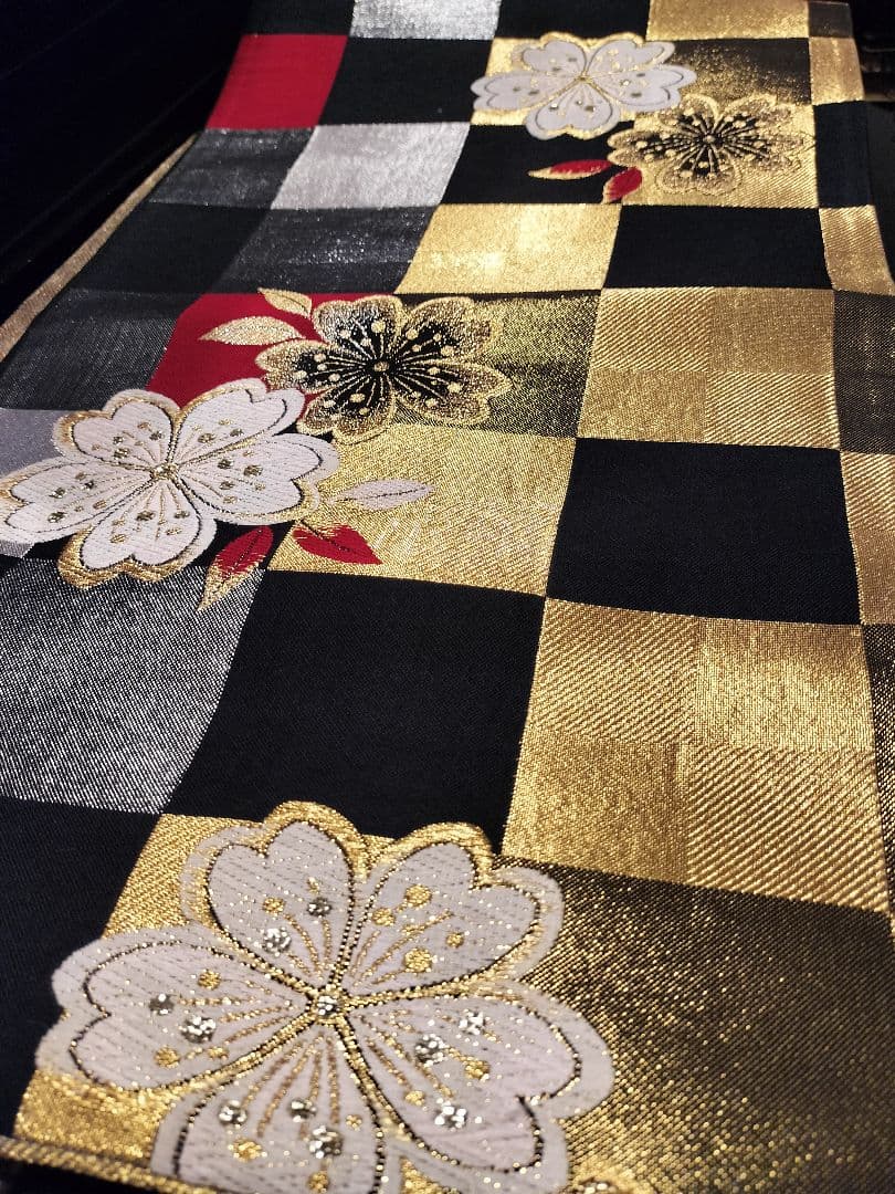 A651★逸品‼️豪華刺繍‼️ひな祭り‼️袋帯正絹テーブルランナー2m16cm