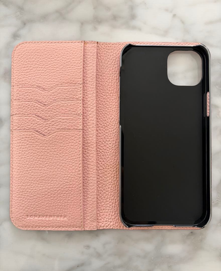 【美品】ボナベンチュラサクラピンク レザー 手帳型ケース