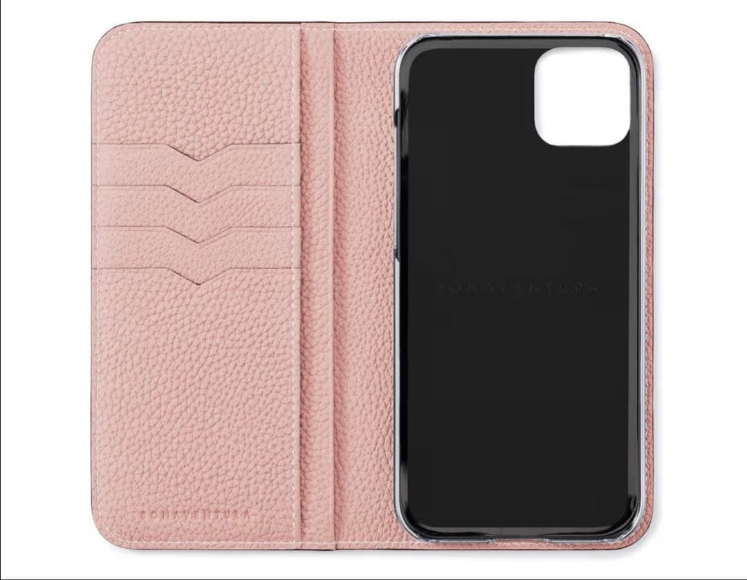 【美品】ボナベンチュラサクラピンク レザー 手帳型ケース