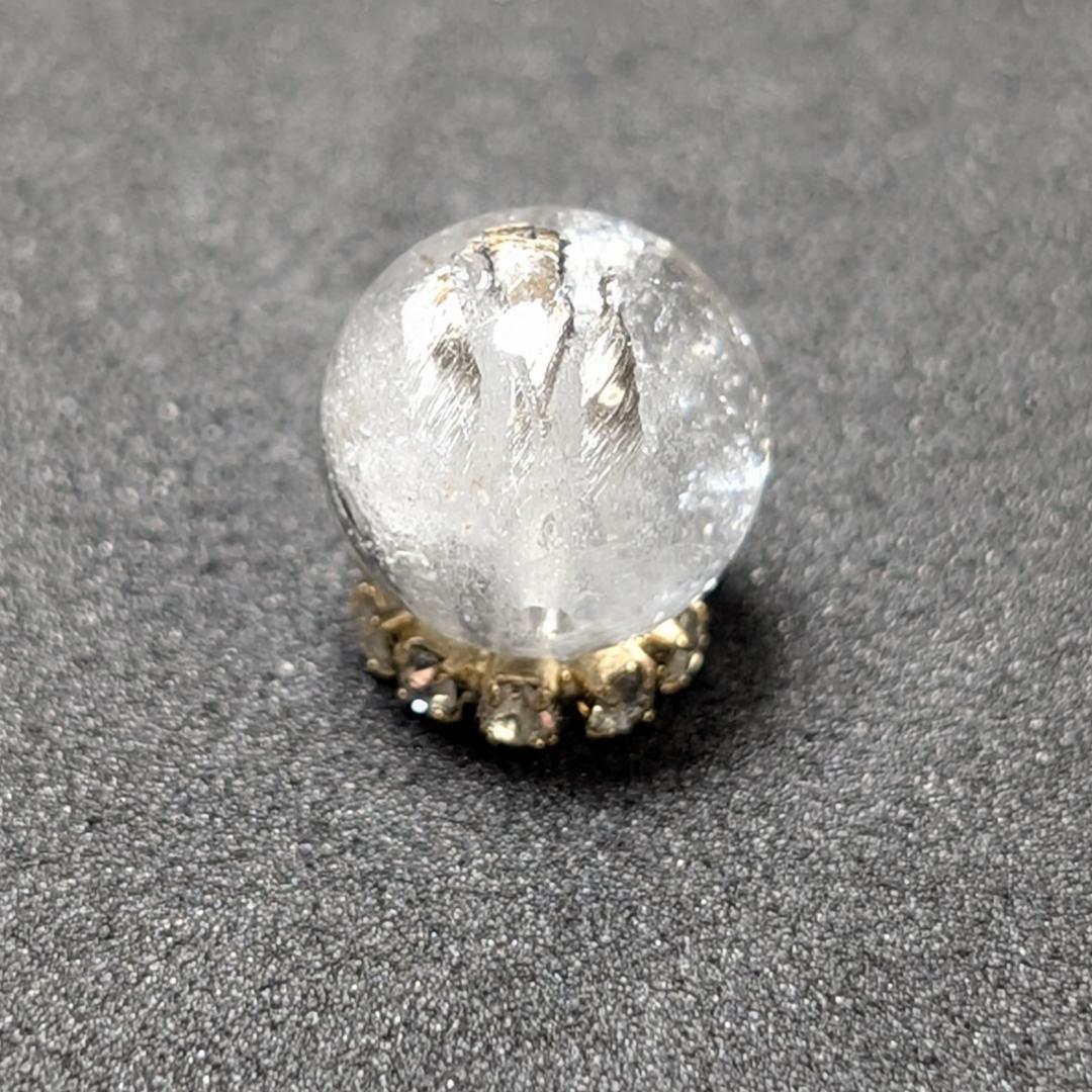 【結晶の塊がすごい】プラチナルチルクォーツ 一点物 9ミリ 1粒売り 貫通穴あり