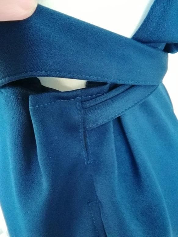 【日本製】S~3L ストレッチ ネイビー 茶道お稽古用エプロン127100-35