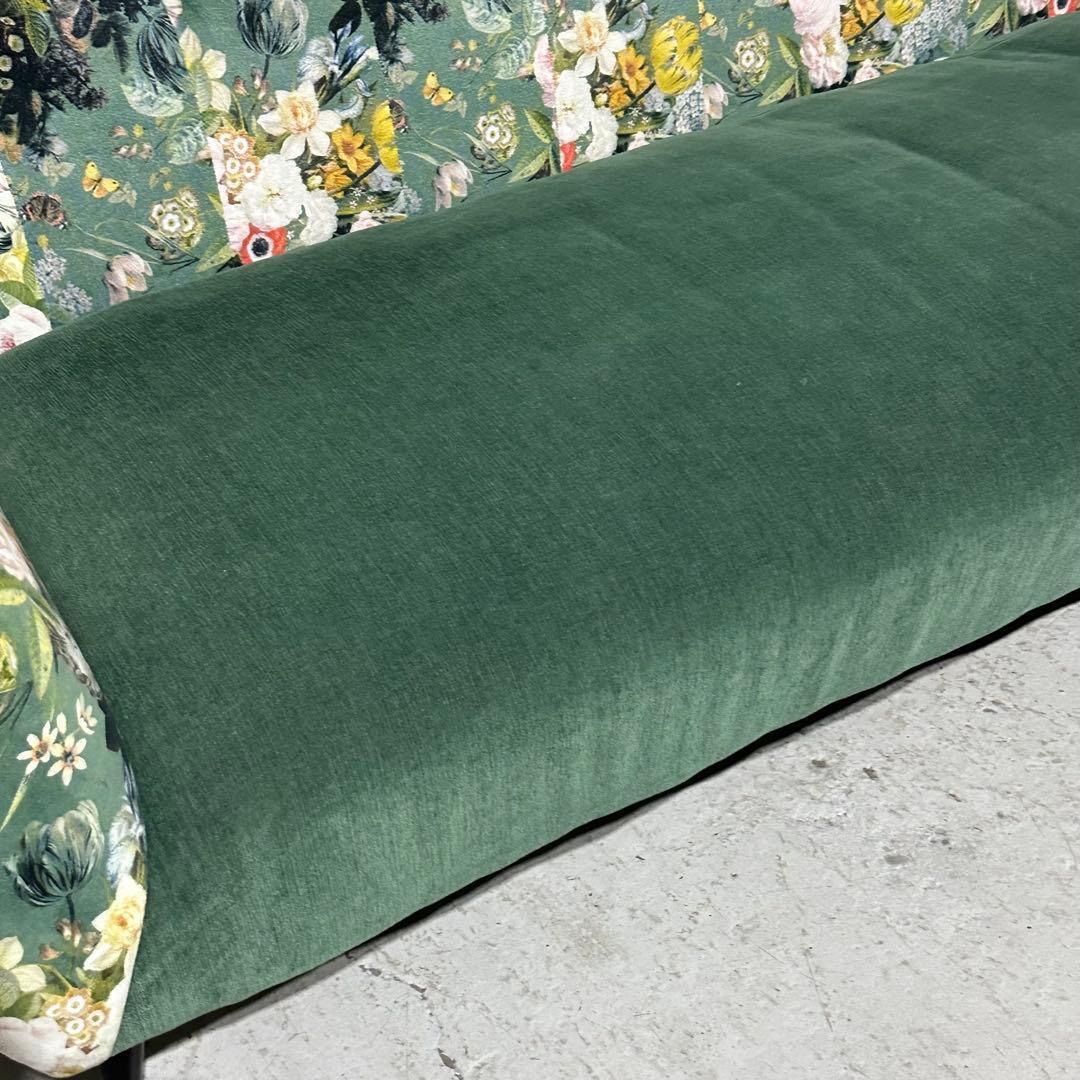 ★東馬★ 3人掛け 花柄ソファ クッション付 ボタニカル 高級ファブリック