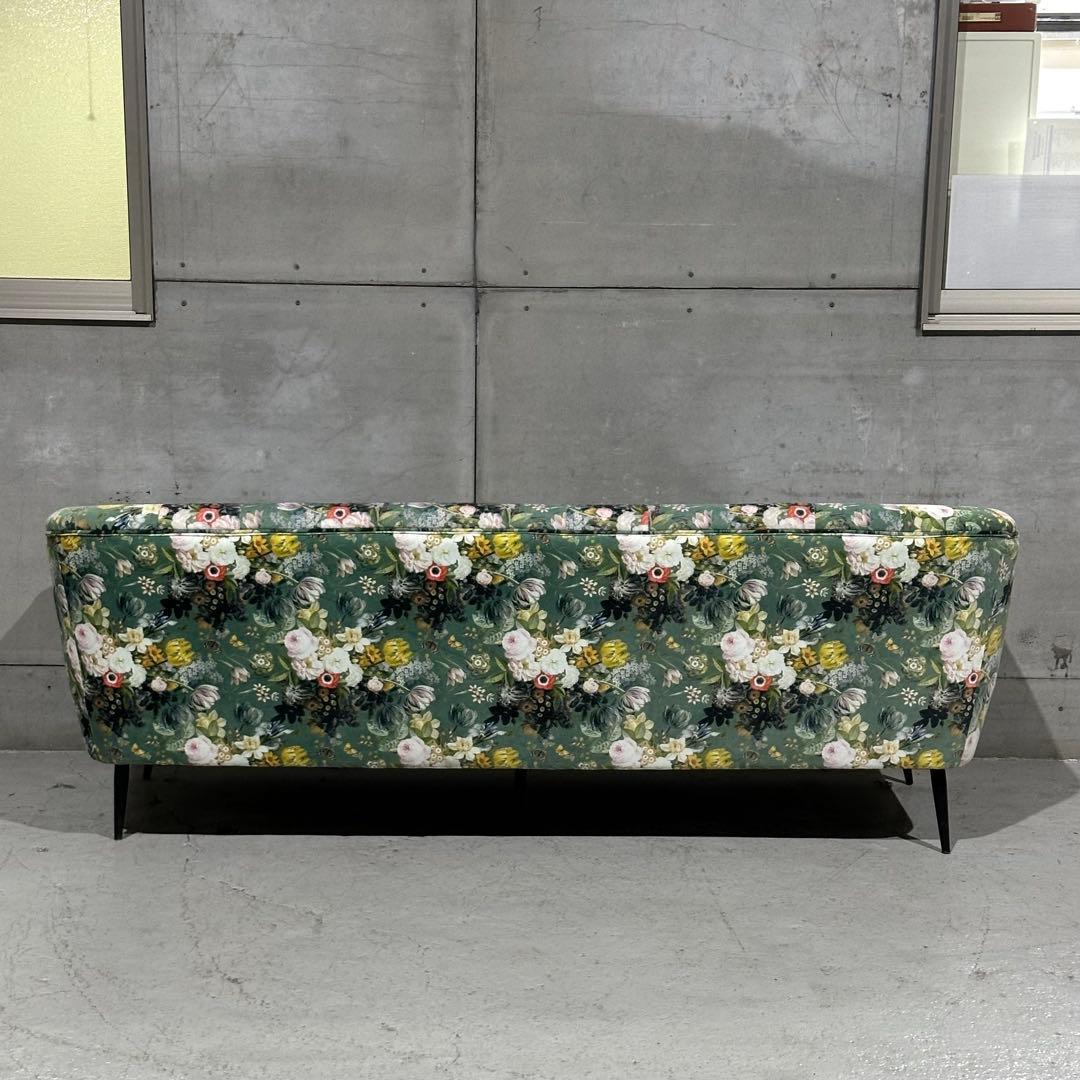 ★東馬★ 3人掛け 花柄ソファ クッション付 ボタニカル 高級ファブリック