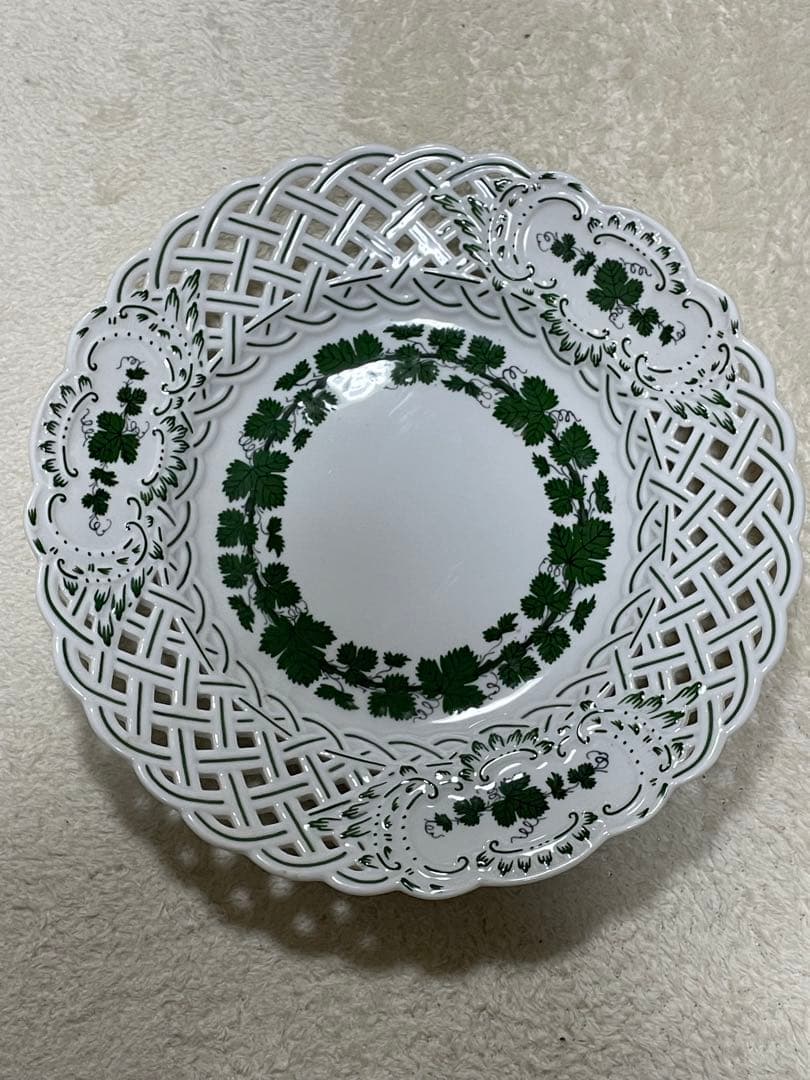 Meissen マイセン 透かし皿　ワインリーヴ　21cm 美品