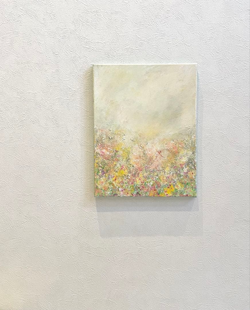 529 抽象画 アクリル画 原画 キャンバスボード F6 優しい光に包まれて