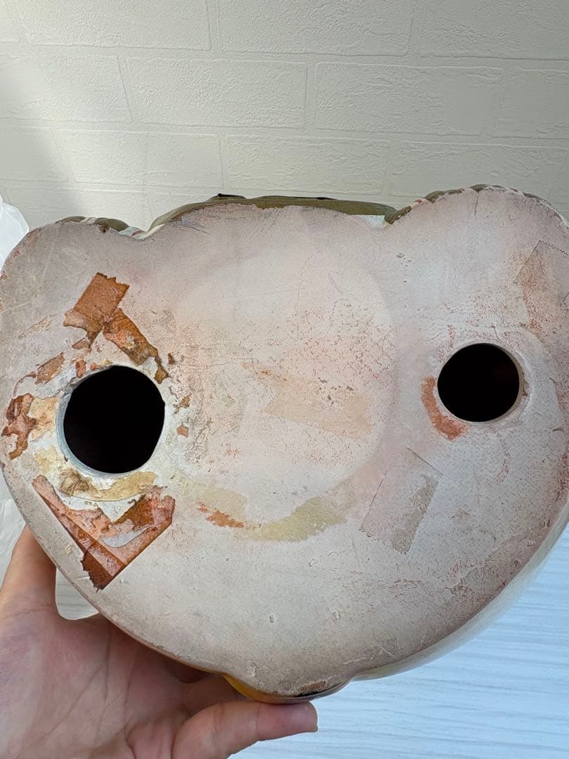 陶器 招き猫 約43cm 左手挙げ 昭和レトロ