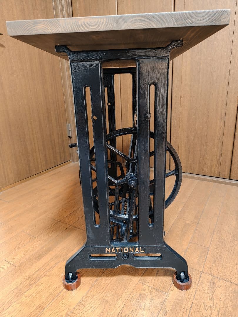ナショナル アンティークミシン　足踏みミシン　ミシン台 ハンドメイド　テーブル