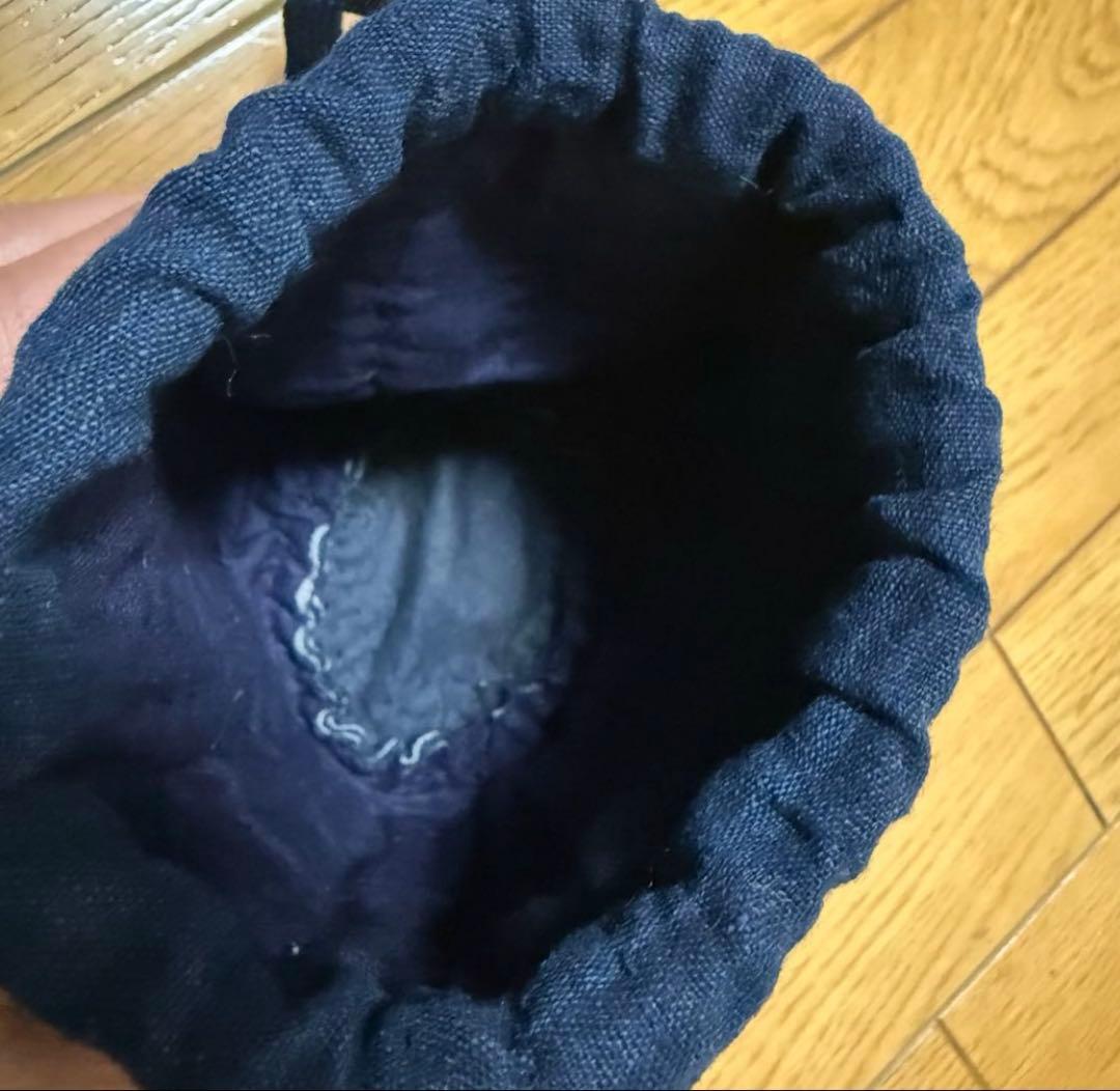 木線藍染 カスリ パッチワーク 手提げバック 円型巾着ポーチ 手作り