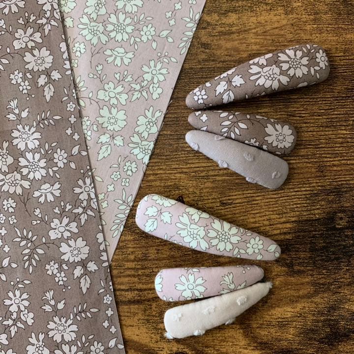 【139】リバティプリント使用　ハンドメイド　パッチンピン　ヘアピン　3個セット