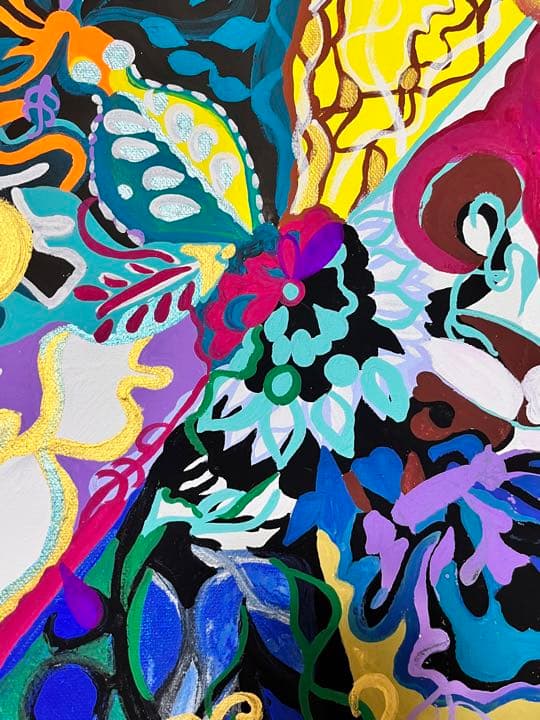 絵画　生き物　花　Dahlia