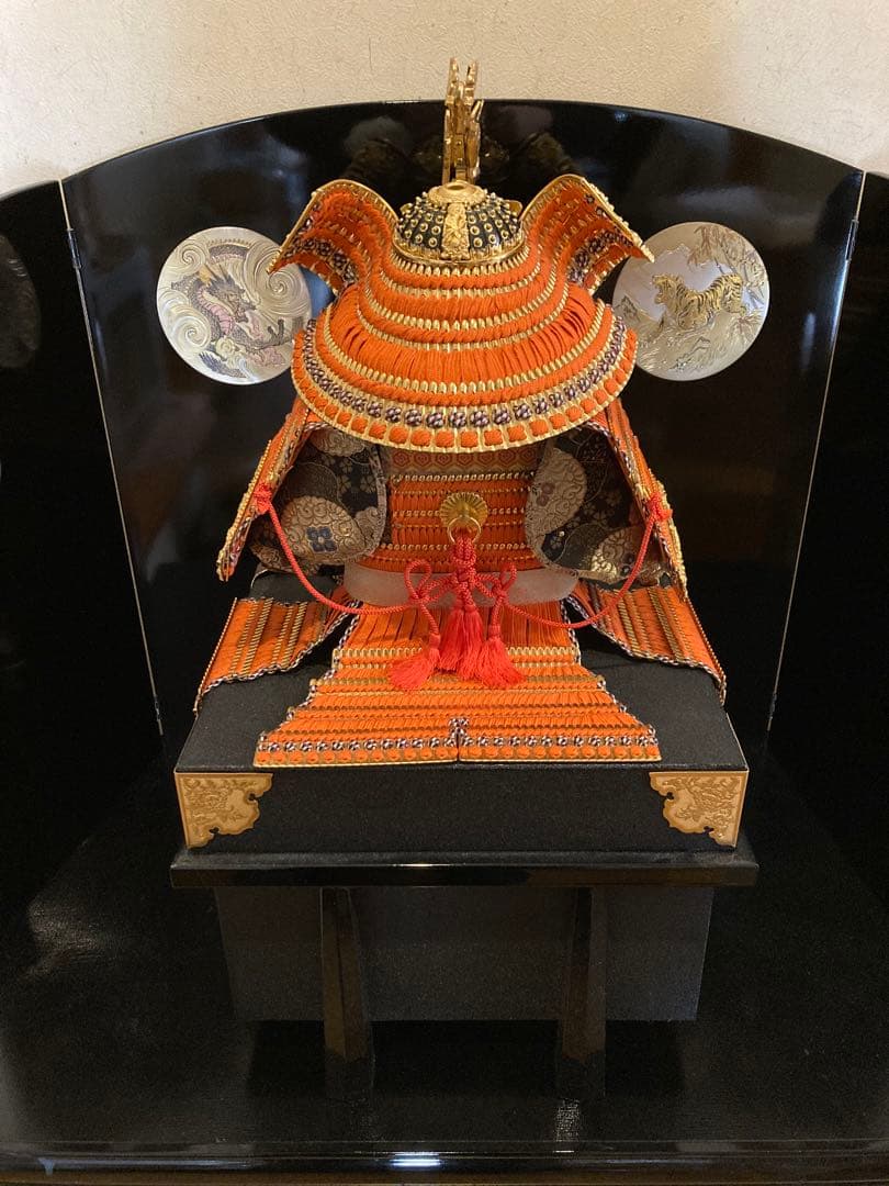 超美品！五月人形　鎧兜一式　彫金　おまけで破魔弓も