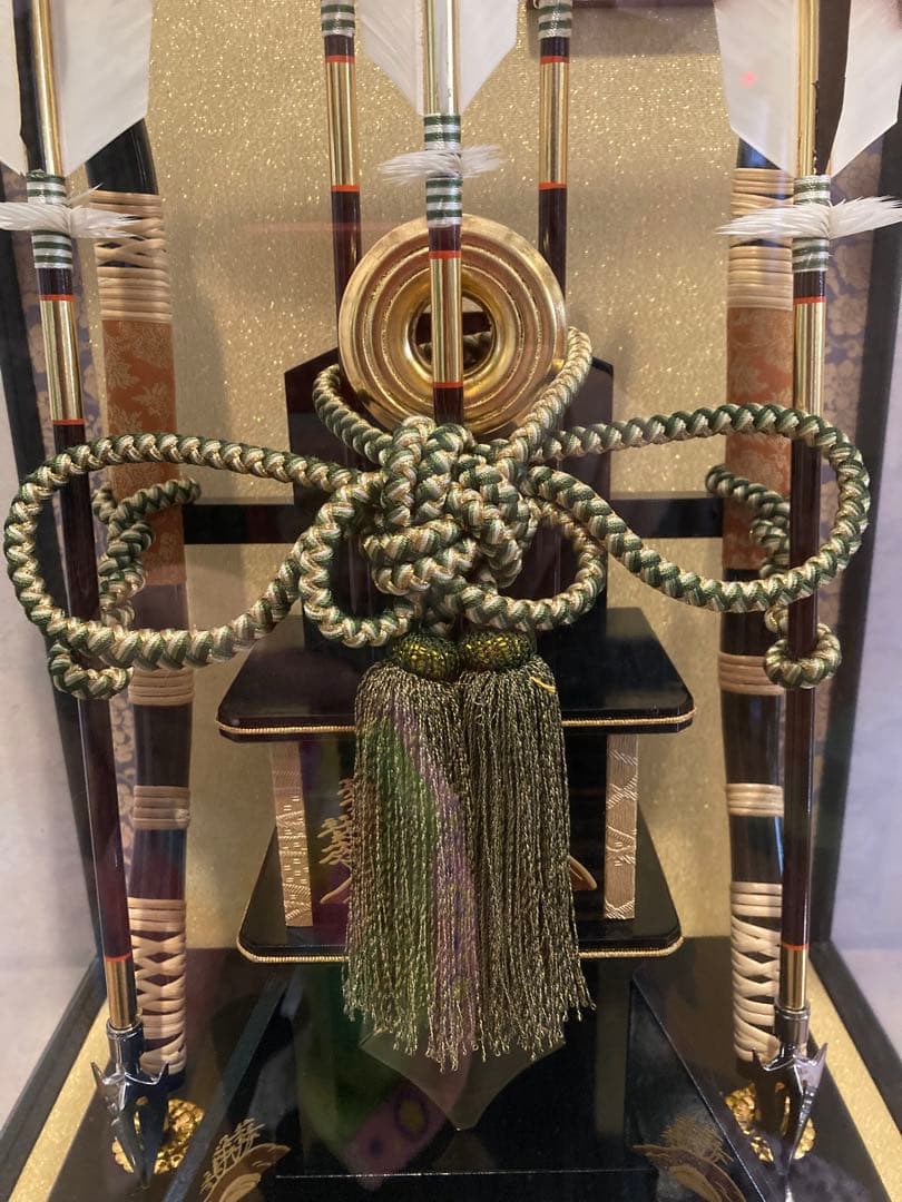 超美品！五月人形　鎧兜一式　彫金　おまけで破魔弓も