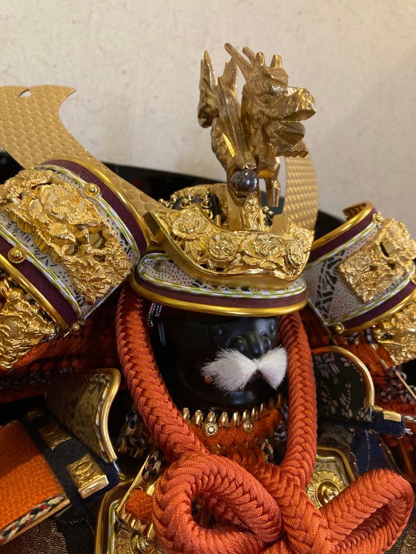 超美品！五月人形　鎧兜一式　彫金　おまけで破魔弓も