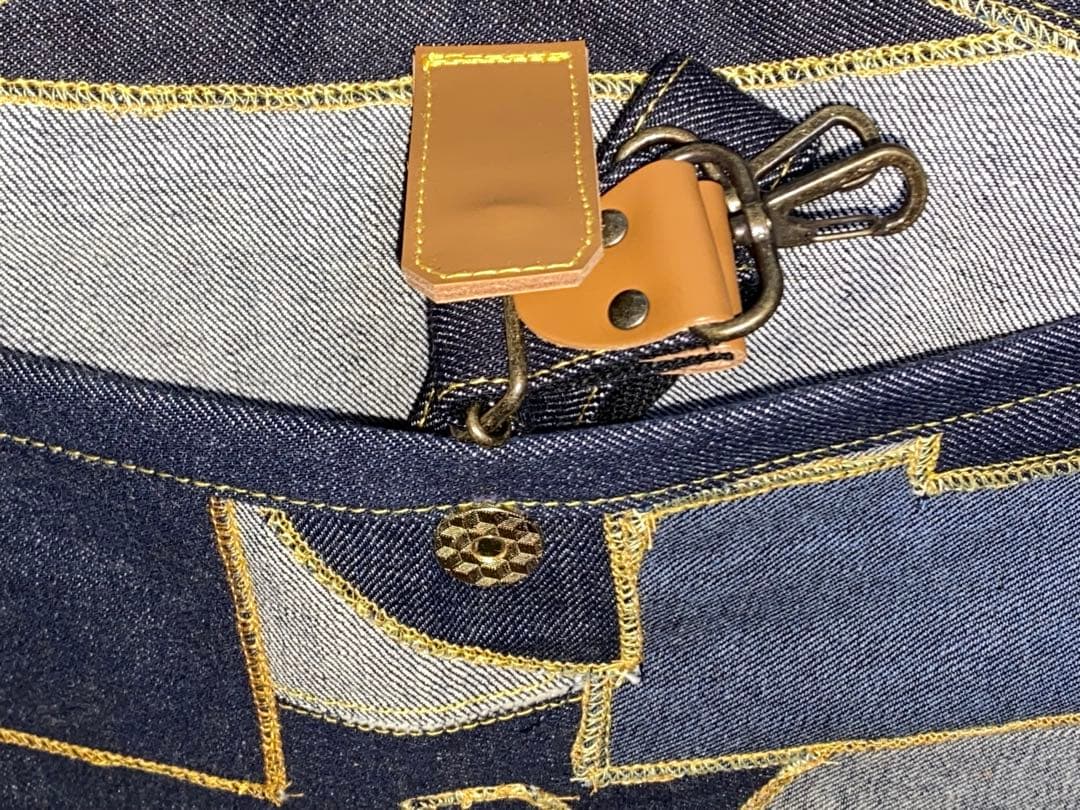 ☆岡山デニム☆☆パッチワーク☆☆3wayころりんバッグ