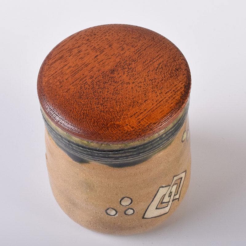 茶道具　瑞光窯　佐々木八十二作　織部茶器　共箱　V　7298