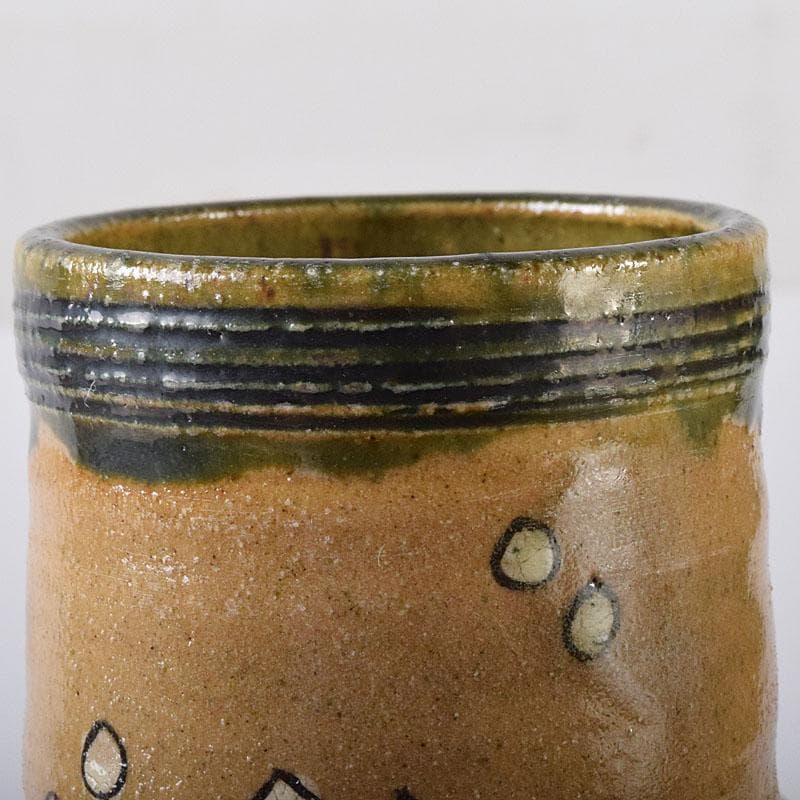 茶道具　瑞光窯　佐々木八十二作　織部茶器　共箱　V　7298