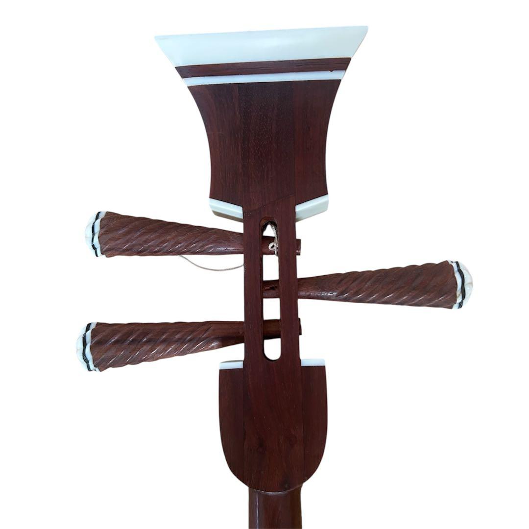 Sanxianマホガニー楽器　中国の弦楽器 ヘビ皮 三線 本体