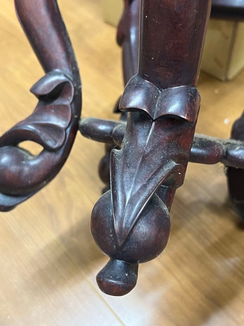 極上 古美術　清朝　紫檀台　物置 倉庫整理品F--3