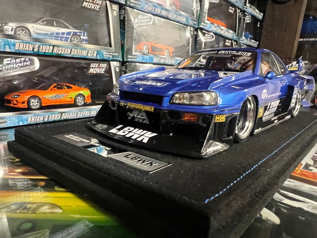 ミニカー INNO 18 SKYLINE LBWK ER34 BLUE