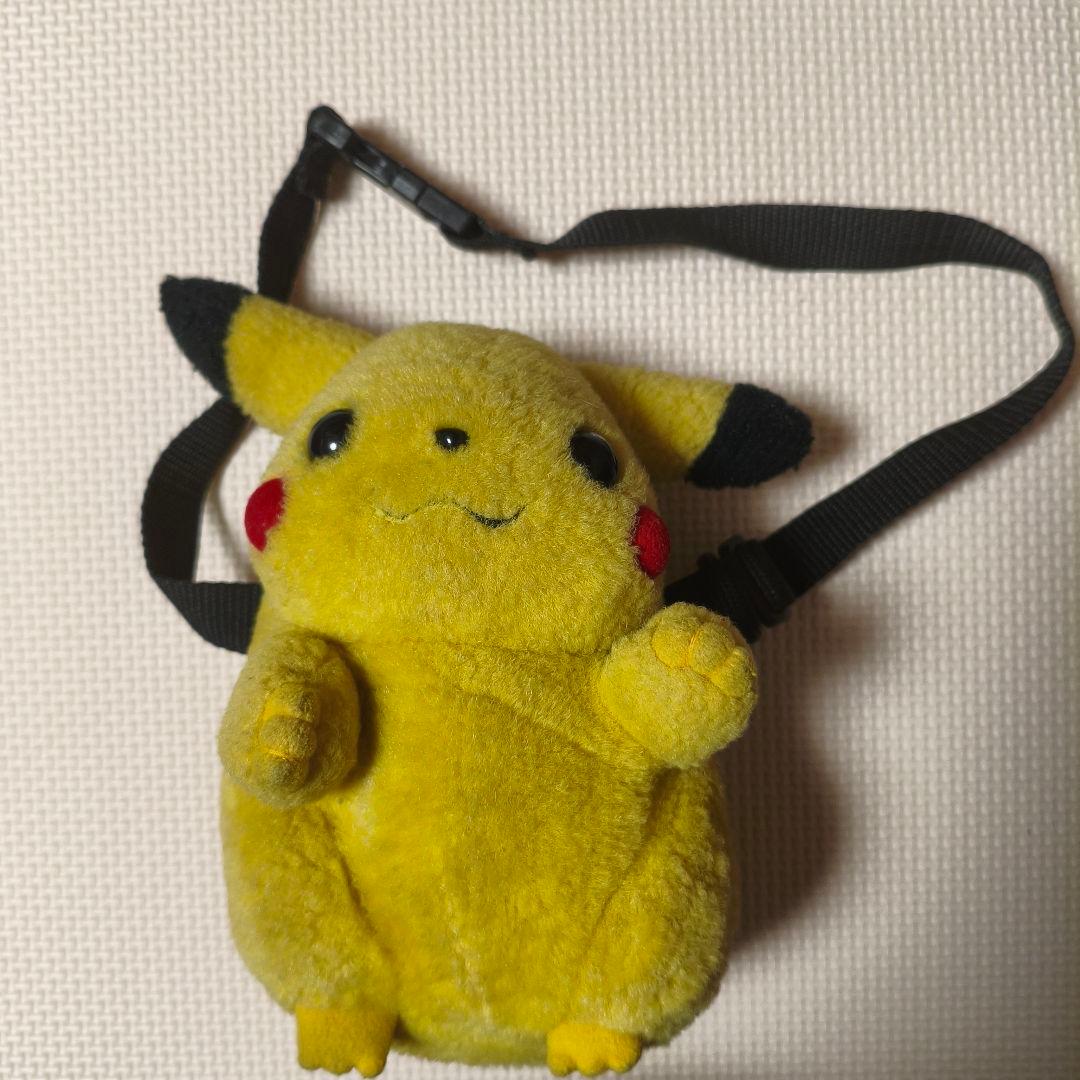 【出品歴なし右上】ピカチュウ　ぬいぐるみ　ポーチ バッグ 初期 レトロ