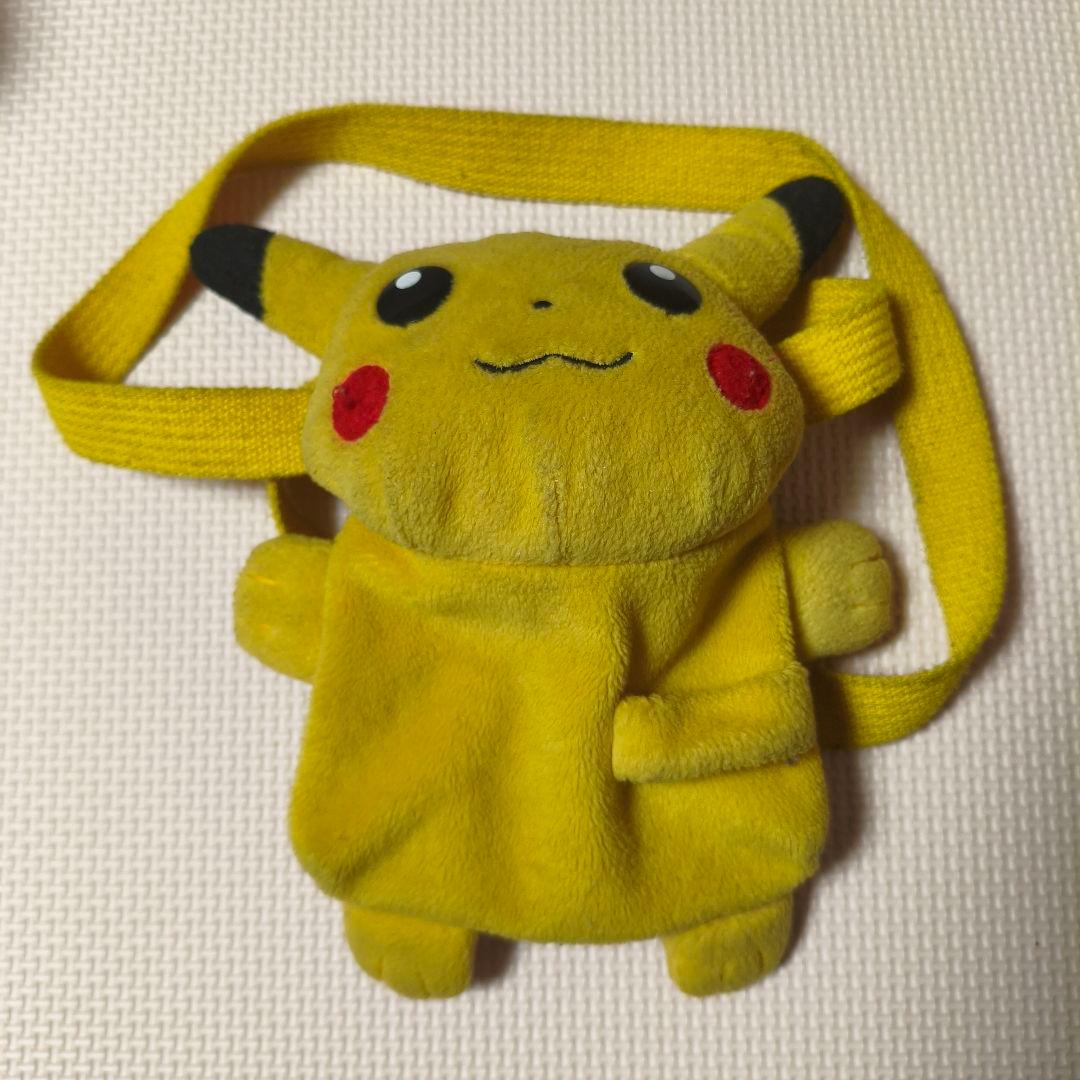 【出品歴なし右上】ピカチュウ　ぬいぐるみ　ポーチ バッグ 初期 レトロ
