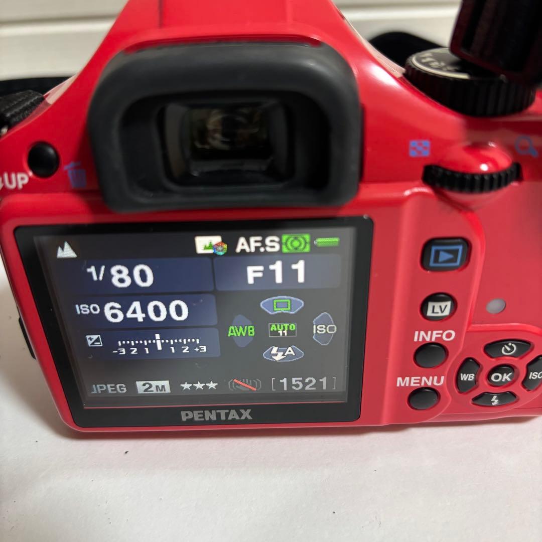 PENTAX K-x レッド 18-55mmレンズ付 動作品 カバー劣化