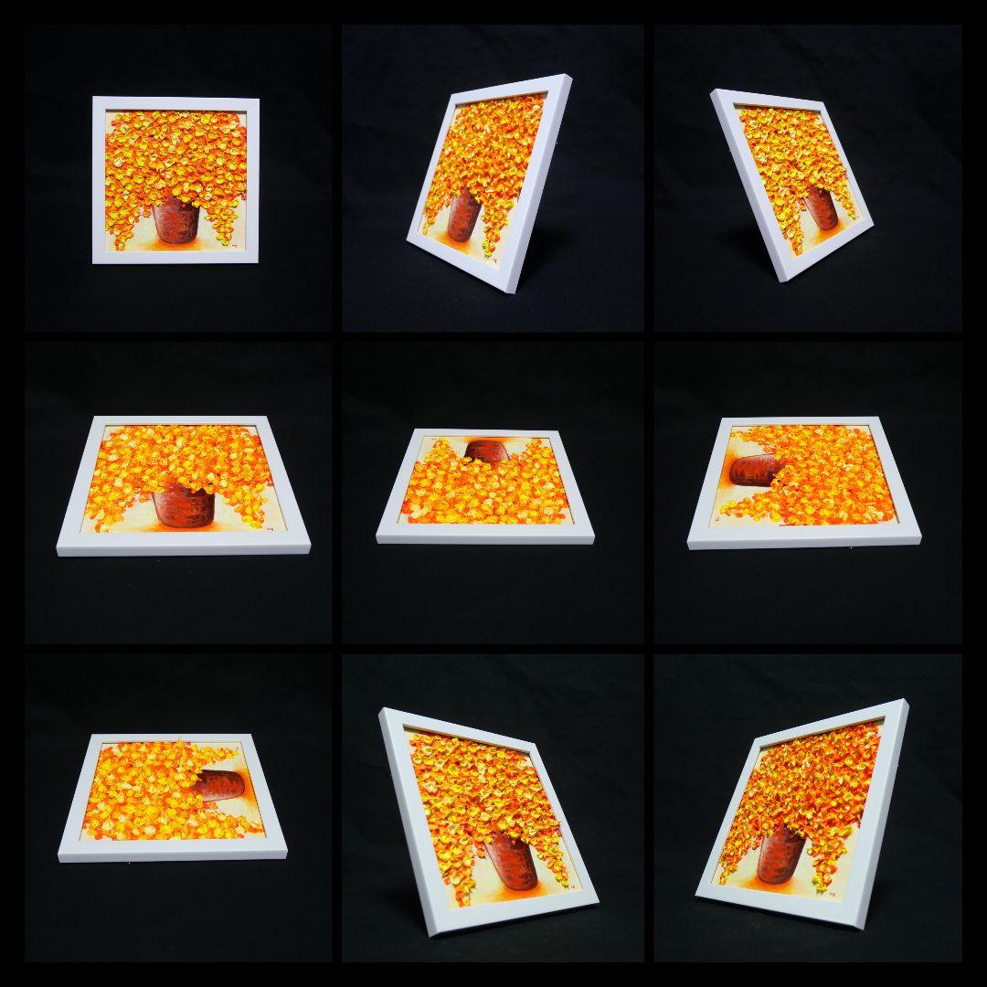 ミニ絵画【ミモザ】絵画 油彩 油彩画 絵 油絵