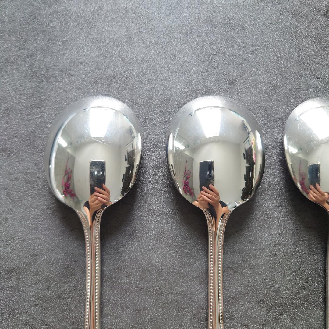 希少 美品 クリストフル パール コンソメスプーン 4点