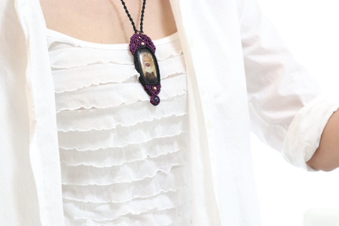 マクラメ編みアート＃013『冬の巣』＆『疫病退散之図』