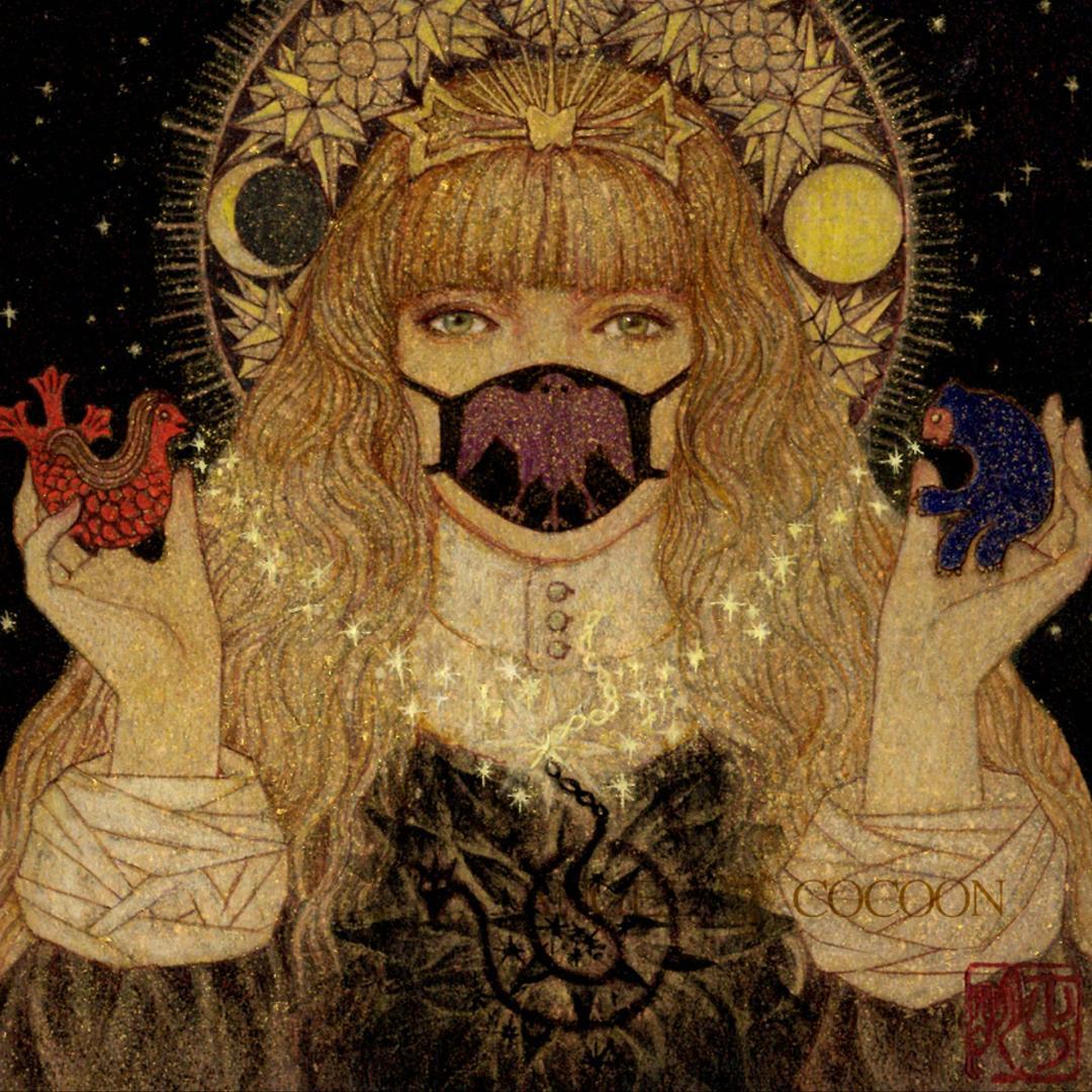 マクラメ編みアート＃013『冬の巣』＆『疫病退散之図』