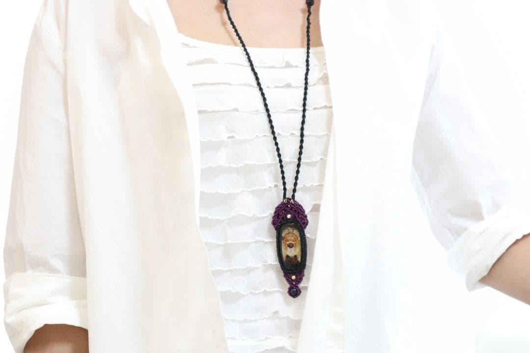 マクラメ編みアート＃013『冬の巣』＆『疫病退散之図』