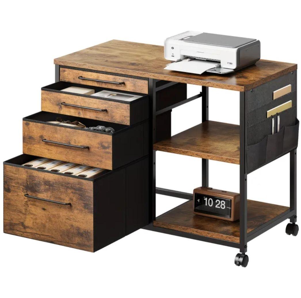 棚・シェルフ・ラック YeTom Side Cabinet Desk Wagon 4 tier