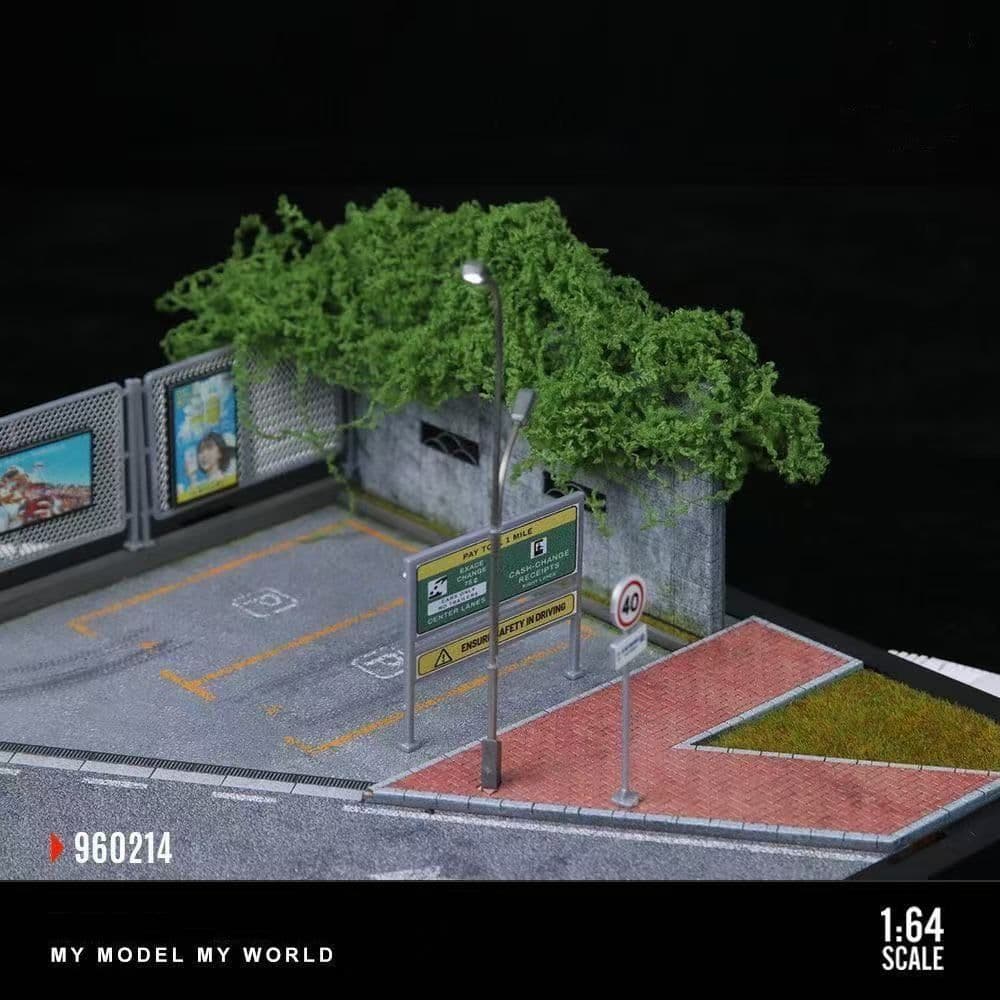 1/64 街並みシーン ジオラマ ライト付き 防塵カバー ミニカー模型